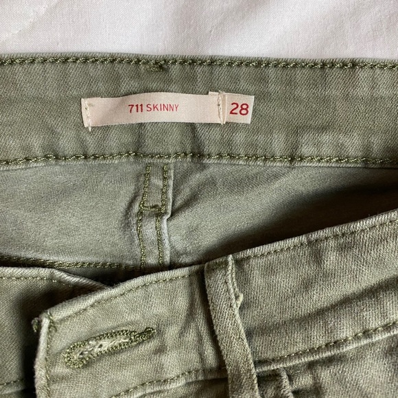 Levi Army Green Cargo high waist Skinny Jeans - Picture 2 of 5